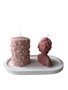 Aberto Design Glamour Candle 39ST Juego de Velas Rosa y Blanco